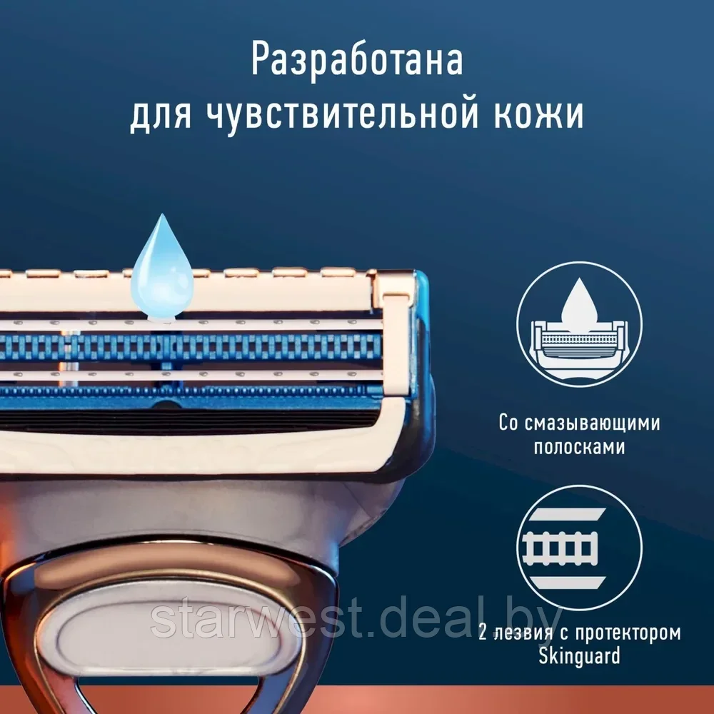 Gillette KING C. Бритва для чувствительных участков / кожи с 1 кассетой Бритва / Станок для бритья мужской - фото 5 - id-p217178138