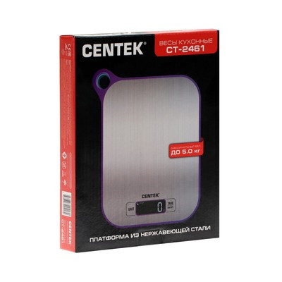 Весы кухонные Centek CT-2461, электронные, до 5 кг, серебристо-фиолетовые - фото 8 - id-p216686471