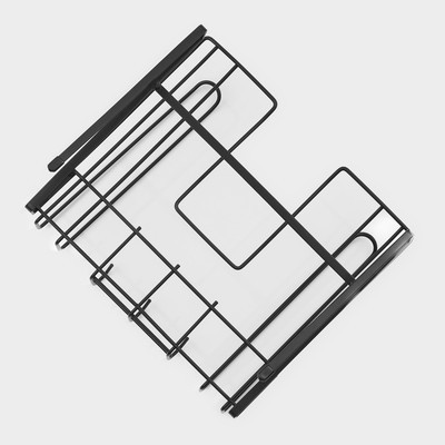 Держатель для кухонных принадлежностей подвесной Доляна, 28,5×25,5×16 см, цвет чёрный - фото 3 - id-p216686477