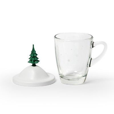 Чашка с крышкой Winter, 250 мл, белая с зелёным - фото 4 - id-p216688251