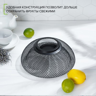 Фруктовница Доляна Grid, 25×25×10 см, цвет чёрный - фото 4 - id-p216713527