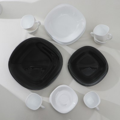 Сервиз столовый Luminarc Carine White&Black, стеклокерамика, 30 предметов, цвет белый и чёрный - фото 2 - id-p216707920