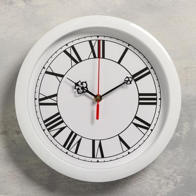 Часы настенные "Классика", римские цифры, белый обод, 28х28 см - фото 1 - id-p216679304