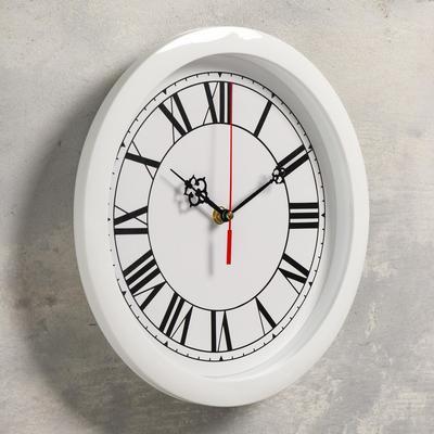 Часы настенные "Классика", римские цифры, белый обод, 28х28 см - фото 2 - id-p216679304