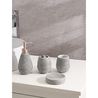 Набор аксессуаров для ванной комнаты Доляна «Камень», 4 предмета (дозатор 300 мл, мыльница, 2 стакана), цвет