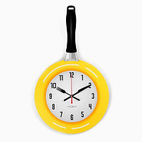 Часы настенные, серия: Кухня, "Сковорода", дискретный ход, 42.5 х 25 см