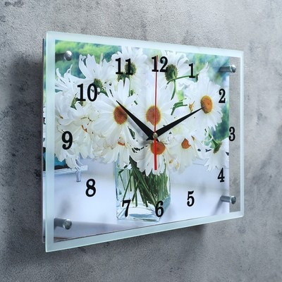 Часы настенные, серия: Цветы, "Ромашки в прозрачной вазе", 25х35 см - фото 2 - id-p216679413