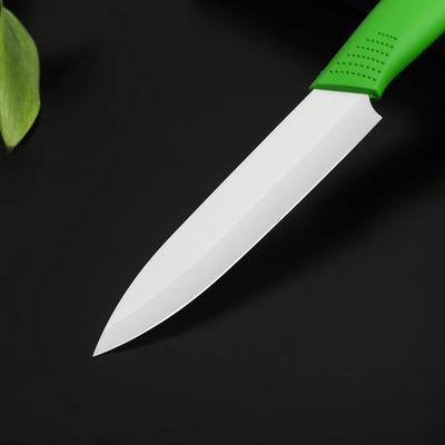 Нож керамический Доляна «Симпл», лезвие 12,5 см, ручка soft touch, цвет зелёный - фото 2 - id-p216712460