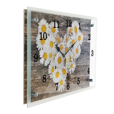Часы-картина настенные, серия: Цветы, "Ромашки в форме сердца", 25 х 35 см - фото 3 - id-p216679419