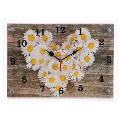 Часы-картина настенные, серия: Цветы, "Ромашки в форме сердца", 25 х 35 см - фото 6 - id-p216679419