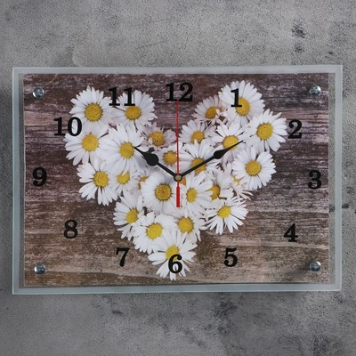 Часы-картина настенные, серия: Цветы, "Ромашки в форме сердца", 25 х 35 см - фото 7 - id-p216679419
