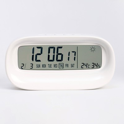 Часы электронные настольные, c термометром, гигрометром, 7 х 14.5 х 4 см - фото 1 - id-p216679794