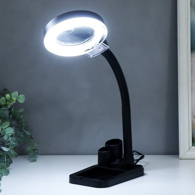 Лампа-лупа для творчества с подст., от сети 220В чёрный 52х17х14 см - фото 2 - id-p215484133