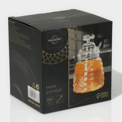 Баночка стеклянная для мёда и варенья Magistro «Пчёлка», 280 мл, 8×12 см - фото 5 - id-p216708048