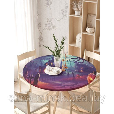 Скатерть на кухонный стол «Таинственная ночь», круглая на резинке, размер 140x140 см - фото 3 - id-p216684334