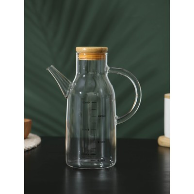 Бутыль стеклянная для соуса и масла с мерной шкалой BellaTenero «Эко», 550 мл, 15×8,5×20 см - фото 1 - id-p216713787