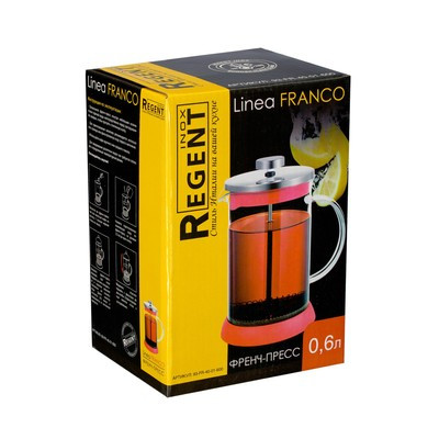 Чайник заварочный френч-пресс Regent inox Franco, 0.6 л - фото 5 - id-p216688741