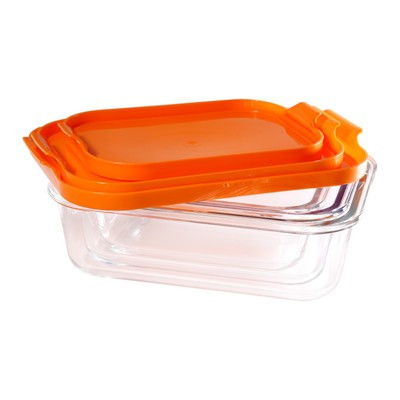 Набор стеклянных контейнеров, цвет оранжевый, 3 шт. - фото 6 - id-p216713823