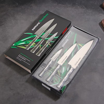 Набор ножей Samura BAMBOO, 3 шт, стальная рукоять - фото 6 - id-p216712823