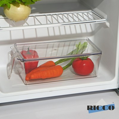 Контейнер для холодильника с крышкой и ручкой RICCO, 32×14,5×10 см, цвет прозрачный - фото 1 - id-p216713864