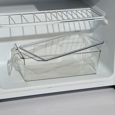 Контейнер для холодильника с крышкой и ручкой RICCO, 32×14,5×10 см, цвет прозрачный - фото 2 - id-p216713864