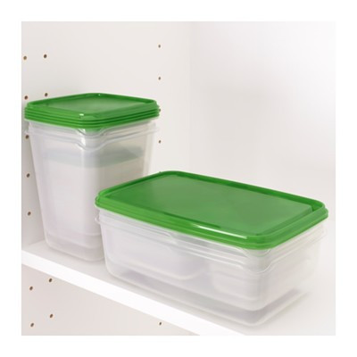 Набор контейнеров ПРУТА, 17 шт, цвет прозрачный / зелёный - фото 2 - id-p216713872