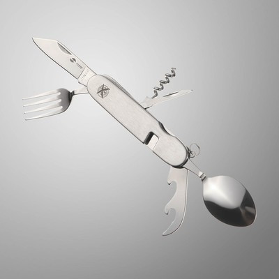Нож перочинный Stinger, 8 функций, рукоять - нержавеющая сталь, серебристый, 11 см - фото 1 - id-p216709462