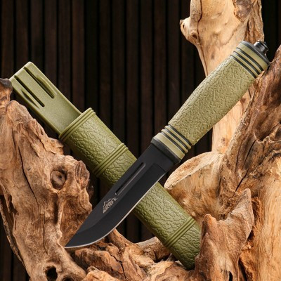 Нож тактический "Альфа", Мастер К клинок 9,5см, со стеклобоем, зеленый - фото 2 - id-p216709466