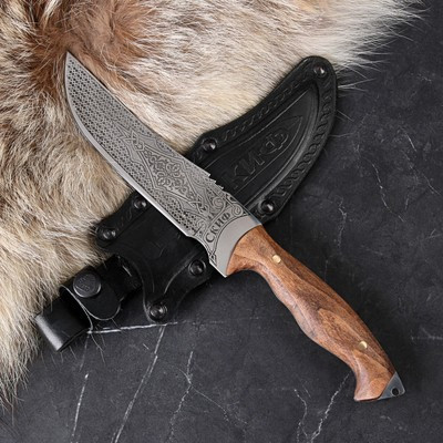 Нож кавказский, туристический "Скиф" с ножнами, сталь - 40х13, вощеный орех, 14 см - фото 1 - id-p216709491