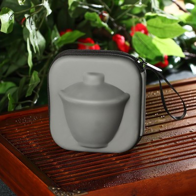 Набор для чайной церемонии керамический «Атмосфера», 6 предметов: чайник 250 мл, 3 пиалы 50 мл, тряпка, сумка, - фото 7 - id-p216687299