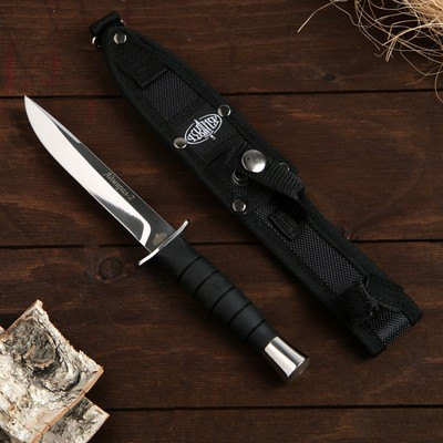 Нож легкий походный "Адмирал-2" сталь - 65х13, рукоять - сталь / резина, 24 см - фото 1 - id-p216709497