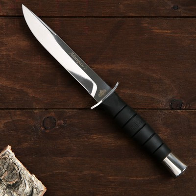 Нож легкий походный "Адмирал-2" сталь - 65х13, рукоять - сталь / резина, 24 см - фото 2 - id-p216709497