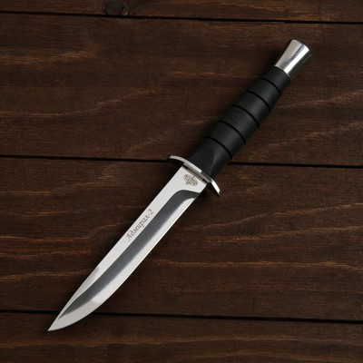 Нож легкий походный "Адмирал-2" сталь - 65х13, рукоять - сталь / резина, 24 см - фото 4 - id-p216709497
