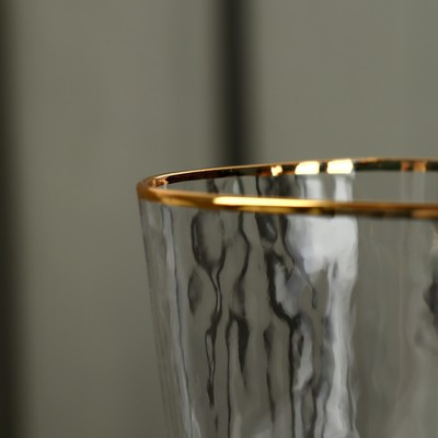 Бокал стеклянный для вина Magistro «Жемчуг», 300 мл, 8,5×22 см, форма треугольник, с золотой отводкой - фото 5 - id-p216687349