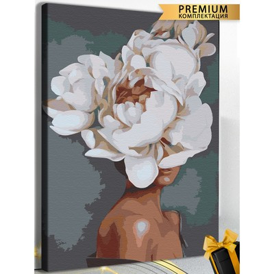 Картина по номерам «Девушка и цветок» холст на подрамнике, 40 × 60 см - фото 1 - id-p216710585