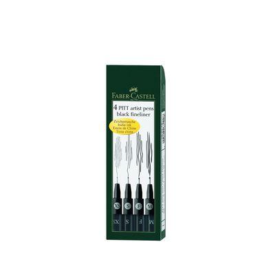 Набор ручек капиллярных 4 штуки (линеры M, F, S, XS), Faber-Castell PITT® Artist Pen, цвет чёрный - фото 6 - id-p216711810
