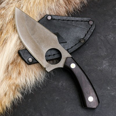 Нож кавказский "Зубр" с ножнами, сталь - 65х13, рукоять - граб - фото 1 - id-p216709521