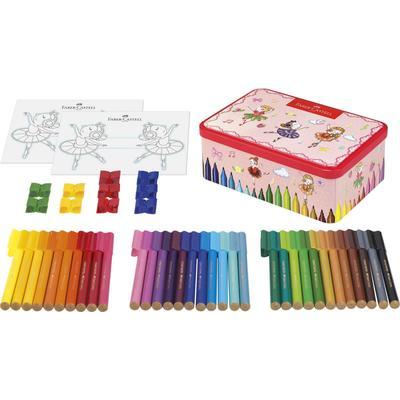 Фломастеры 33 цвета Faber-Castell Connector Ballerina + 10 клипс + 2 карты для раскрашивания - фото 1 - id-p216711890