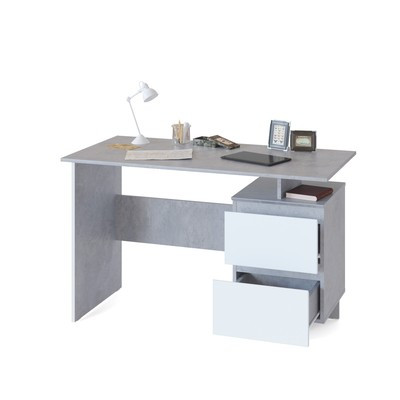 Стол письменный «СПм-19», 1200 × 600 × 744 мм, цвет бетон / белый - фото 2 - id-p216739089