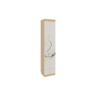Шкаф комбинированный Форсаж, 400×410×1890, дуб сонома/белый - фото 1 - id-p216739105