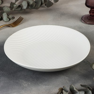 Тарелка фарфоровая Magistro Line, d=25,5 см, цвет белый - фото 1 - id-p216707315