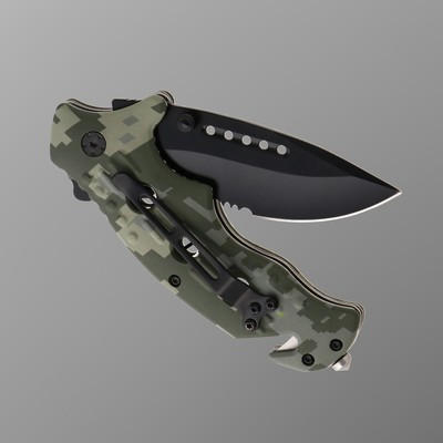 Нож складной Stinger с клипом, стропорезом, 9.5 см, лезвие - 3Cr13, рукоять - сталь - фото 4 - id-p216709587