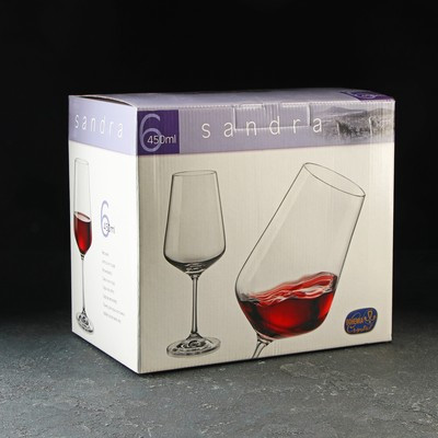 Набор бокалов для вина «Сандра», 450 мл, 6 шт, цвет белый - фото 3 - id-p216687445