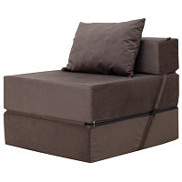 Бескаркасное кресло-кровать «Эссен», велюр, цвет коричневый