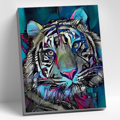 Картина по номерам 40 × 50 см «Радужный тигр» 20 цветов - фото 1 - id-p216710692