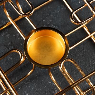 Подставка - подогрев для чайника, 15×15×6 см, цвет золотой - фото 2 - id-p216713121