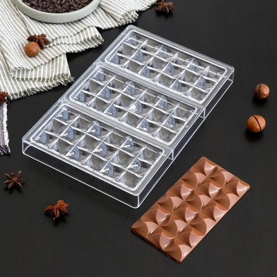 Форма для шоколада и конфет KONFINETTA «Акапулько», 3 ячейки, 27,5×17,5×2,5 см, ячейка 15,3×7,5×0,8 см - фото 1 - id-p216712019