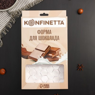 Форма для шоколада и конфет KONFINETTA «Соты», 3 ячейки, 27,5×17,5×2,5 см, ячейка 15,3×7,5х0,8 см - фото 4 - id-p216712022