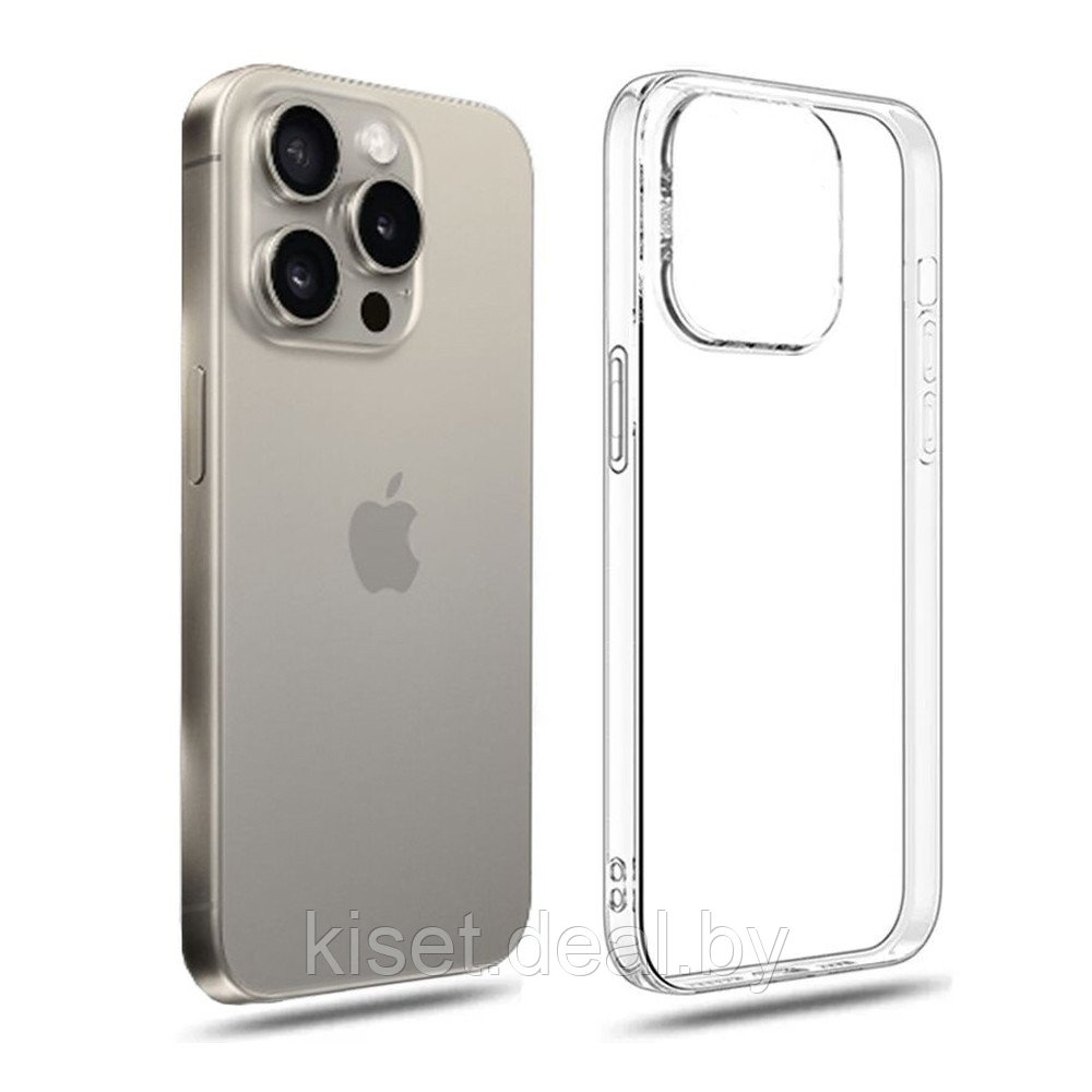 Силиконовый чехол Hoco для iPhone 15 Pro Max прозрачный - фото 1 - id-p217179675