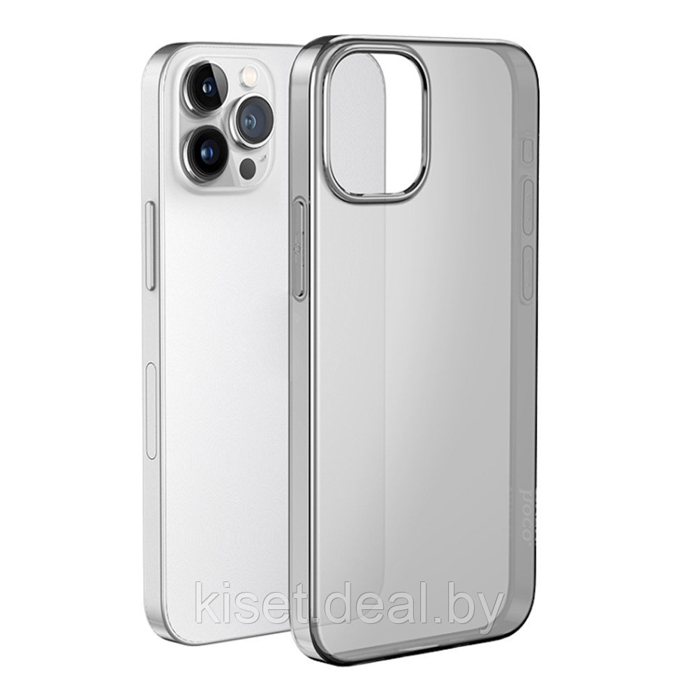 Силиконовый чехол Hoco для iPhone 15 Pro Max серый - фото 1 - id-p217179676